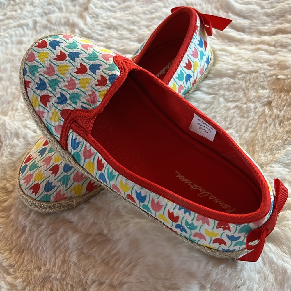 Sweet Floral Flats by Hanna Andersson with Rainbow Tulips and Bows Juniors 3m